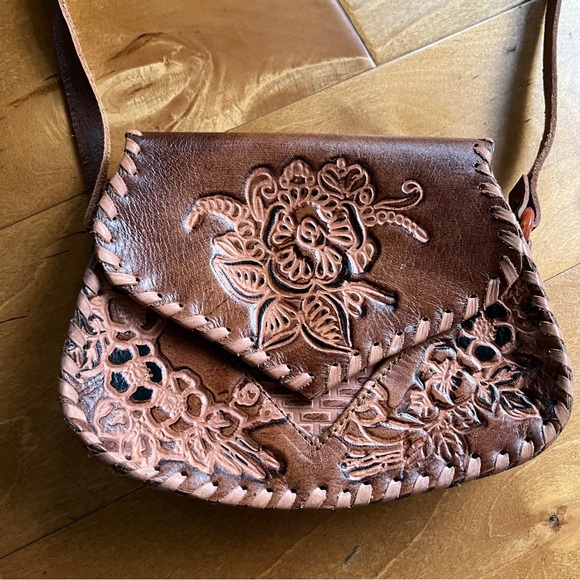 Handbags - Vintage tooled leather purse